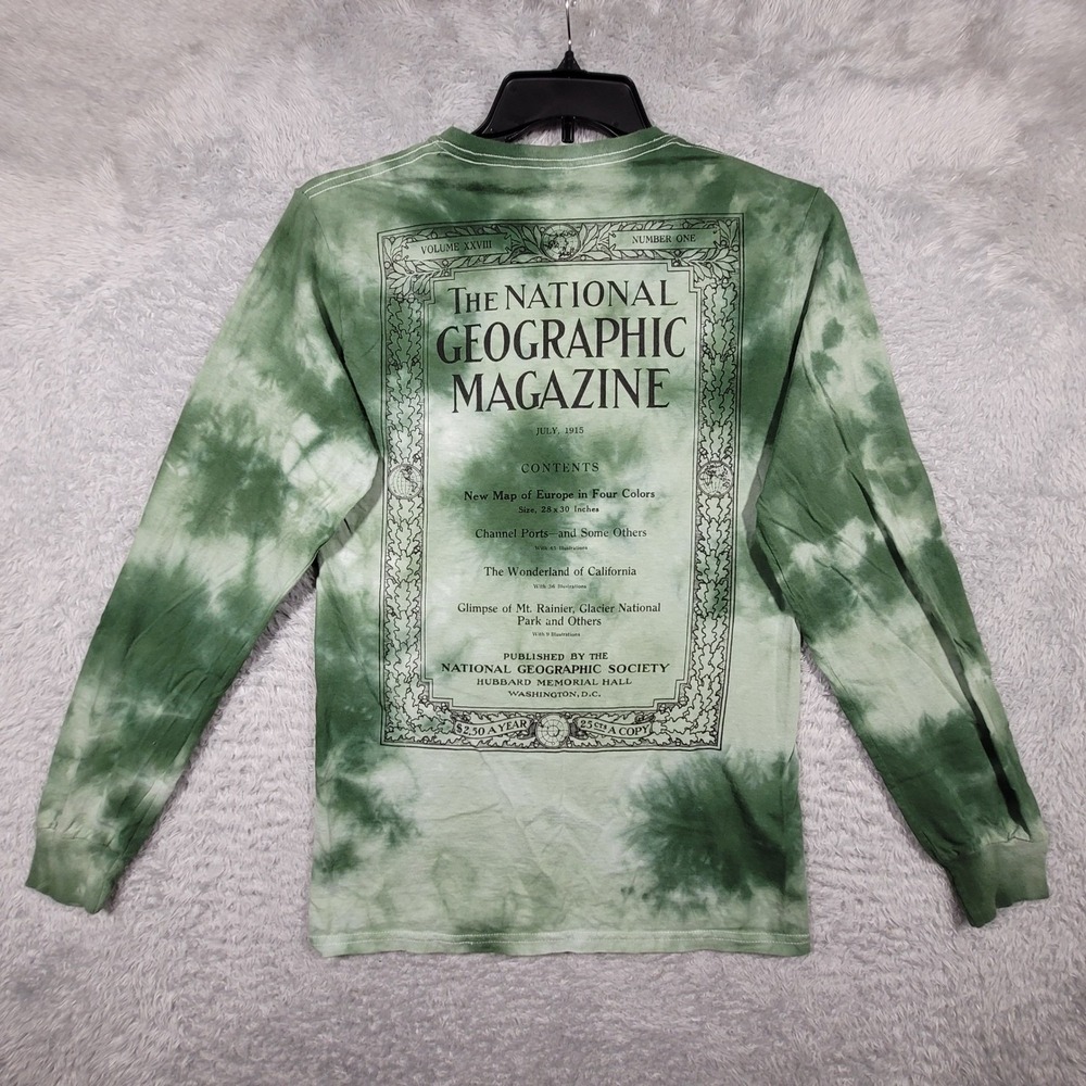 National Geographic Magazine Long Sleeve Tie Dye T Shirt Graphic Tee Small